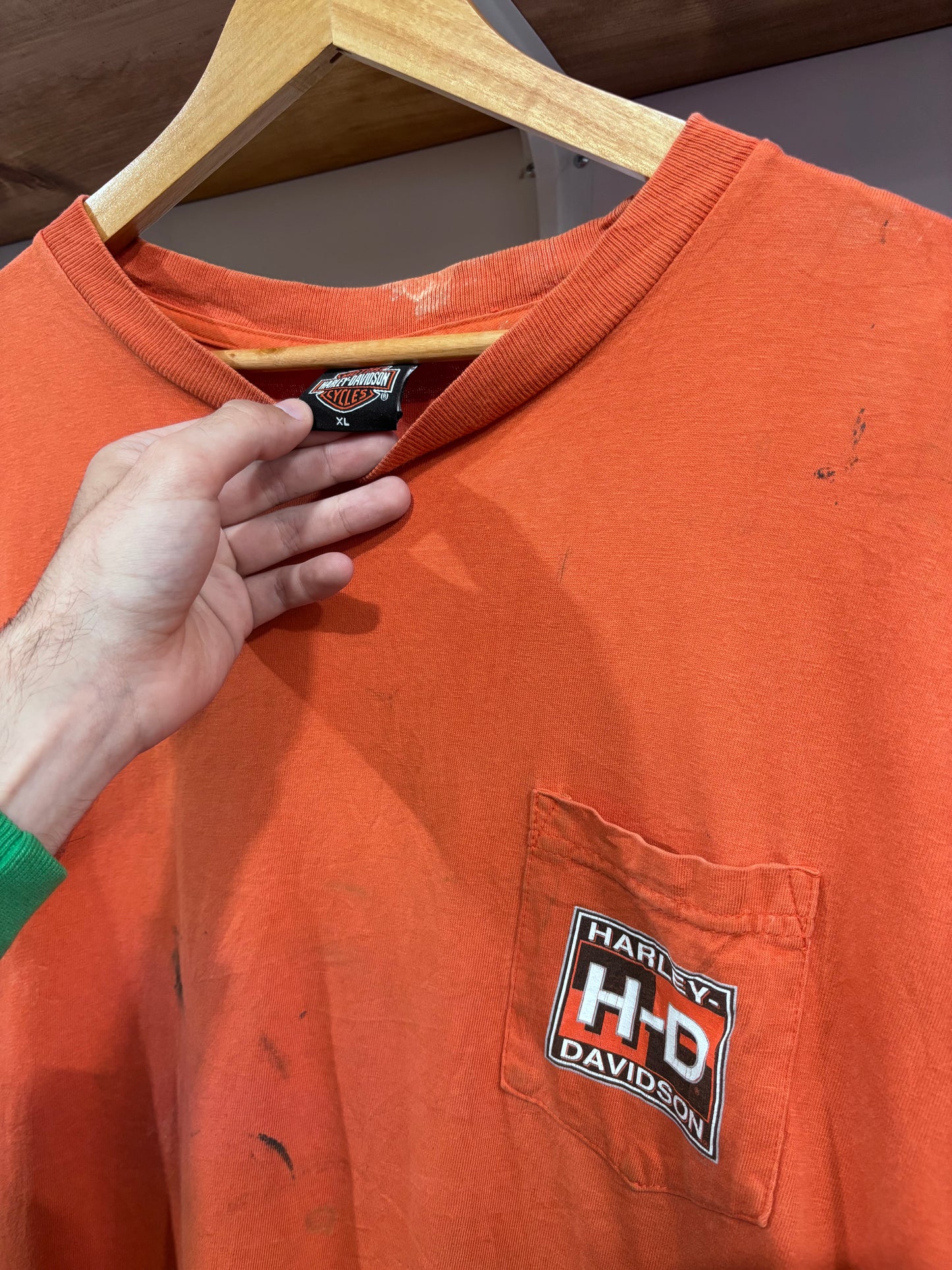 Vintage Harley Davidson Distressed Pocket Tee
