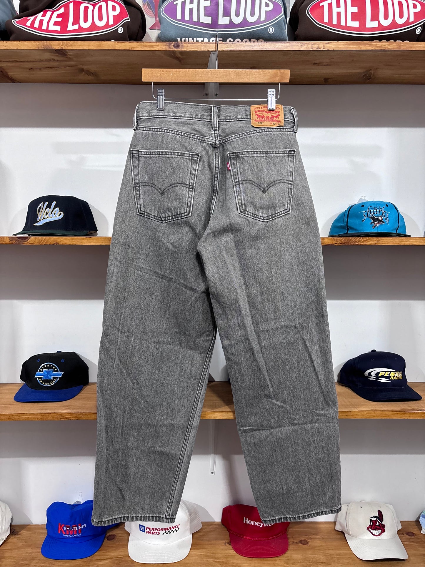 Vintage Levi’s 578 Black Faded Denim Jeans