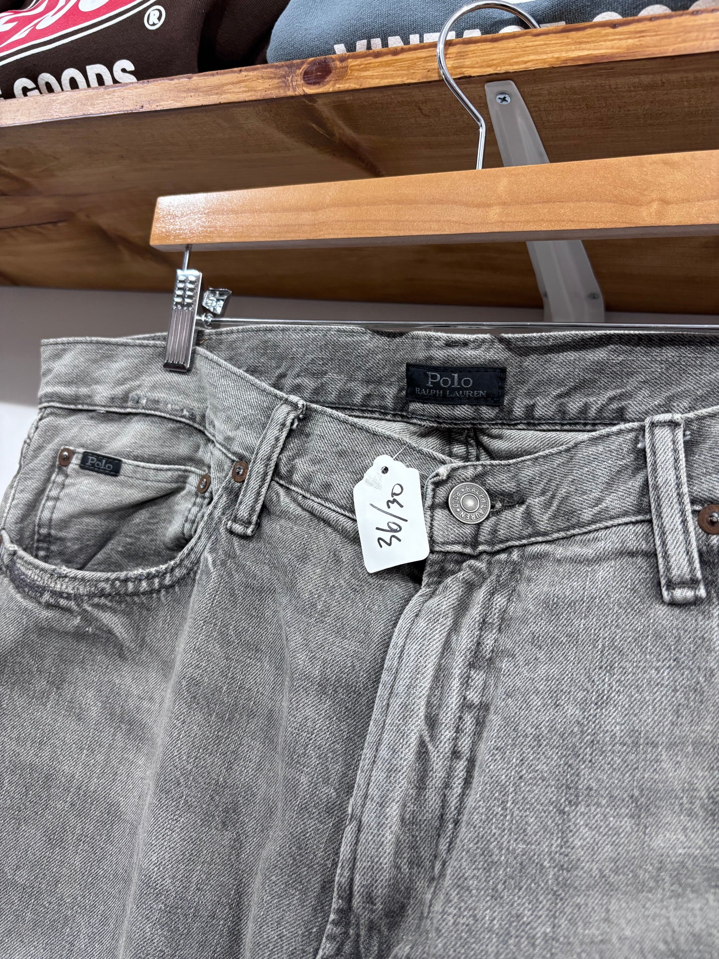 Vintage Polo Ralph Lauren Distressed Gray Jeans