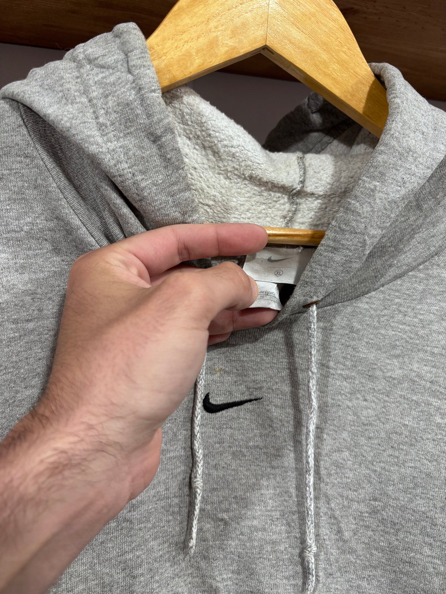 Vintage Nike Center Swoosh Gray Hoodie
