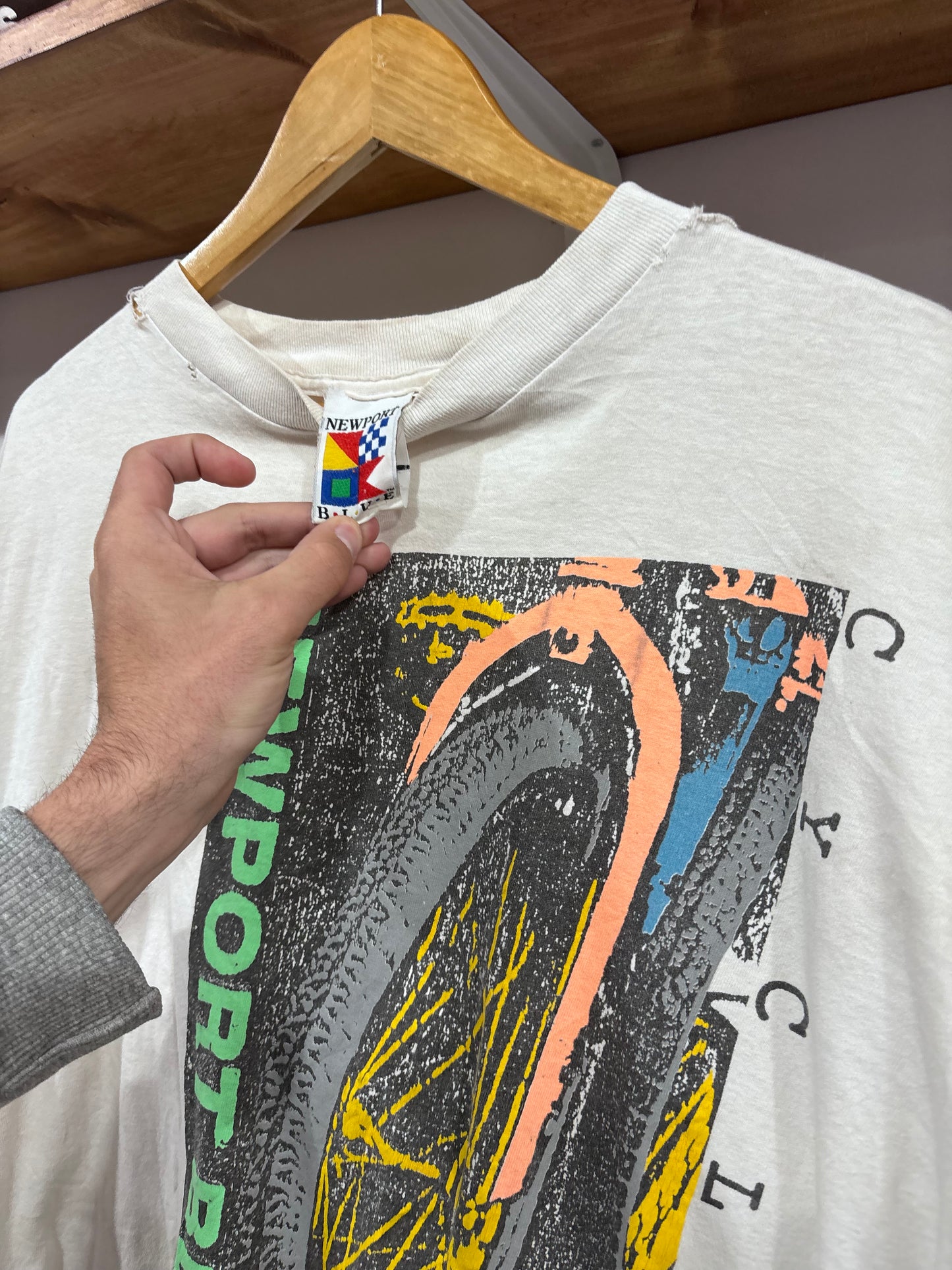 Vintage Newport Blue Cycling Tee