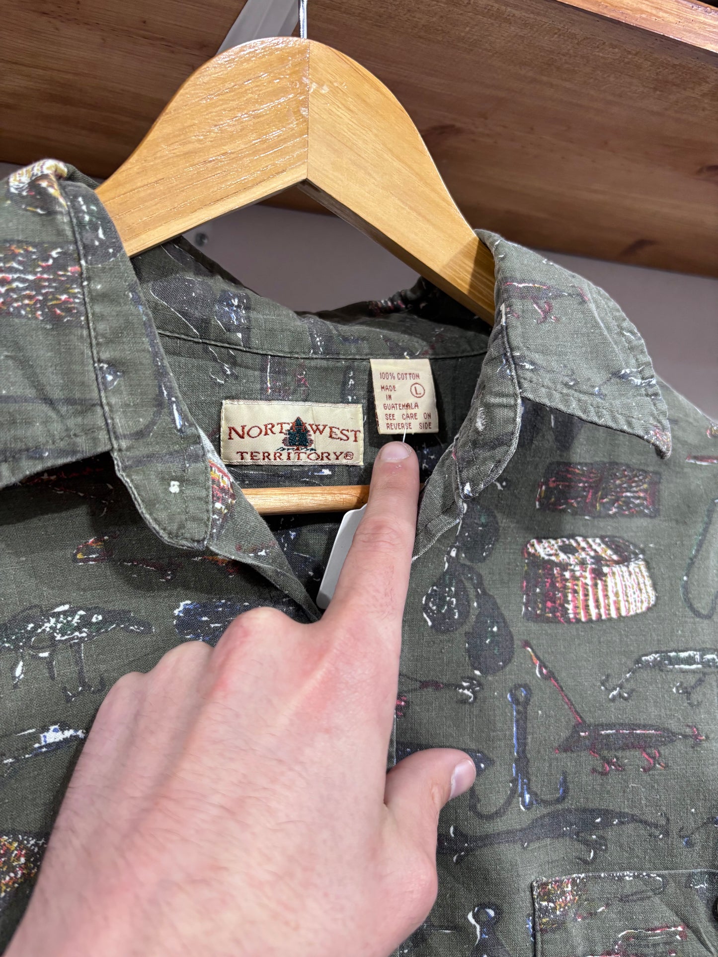 Vintage Fishing Lure Button Up Shirt