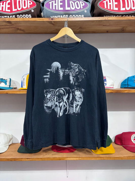 Vintage Wolf Nature Long Sleeve