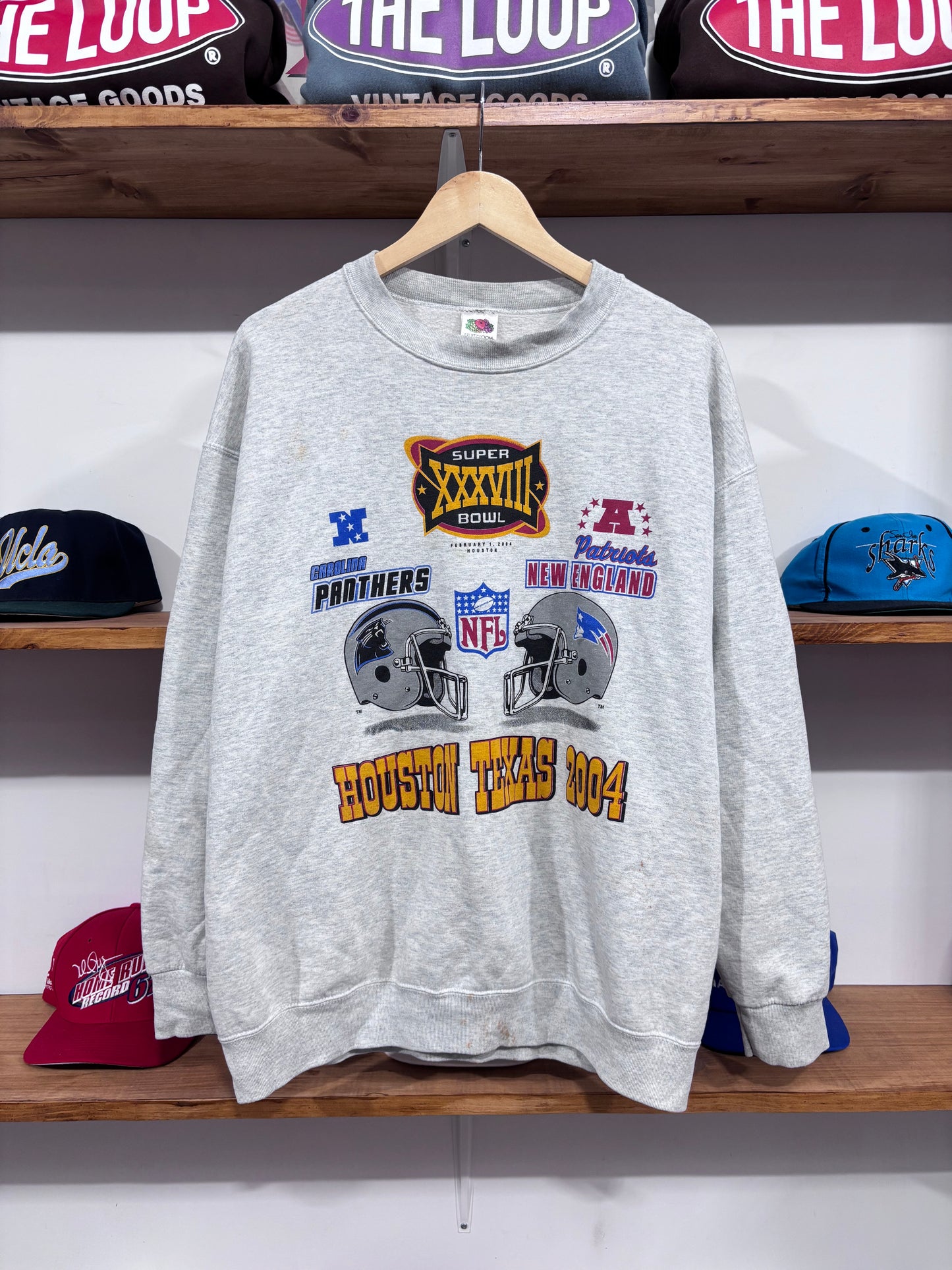 Vintage Carolina Panthers vs New England Patriots Crewneck