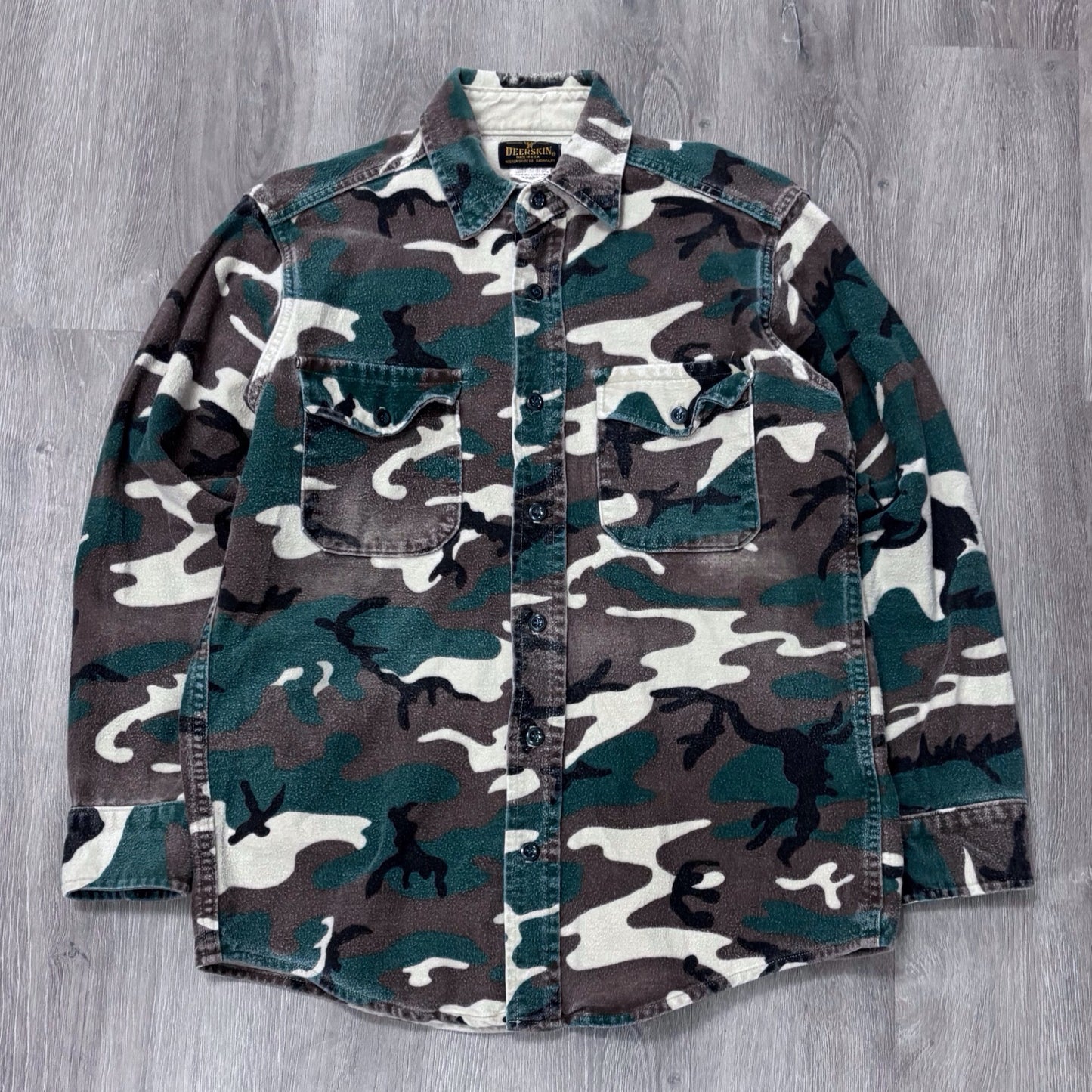 Vintage Army Camo Long Sleeve Button Up