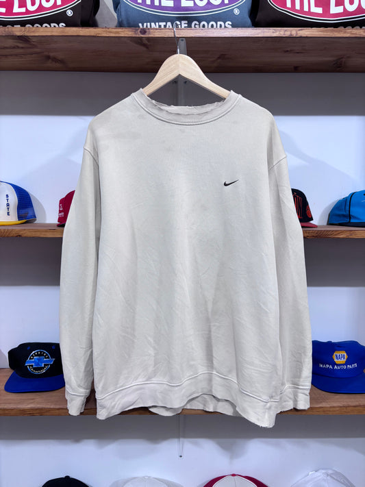 Vintage Nike Cream Distressed Crewneck