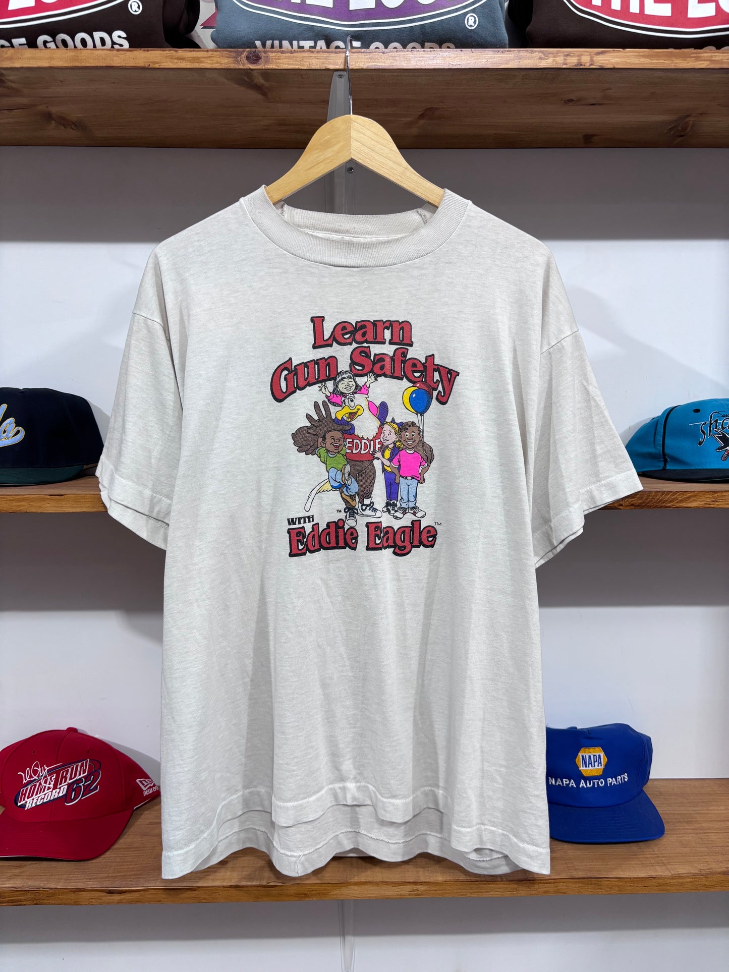 Vintage Learn Gun Safety Eddie Eagle Tee