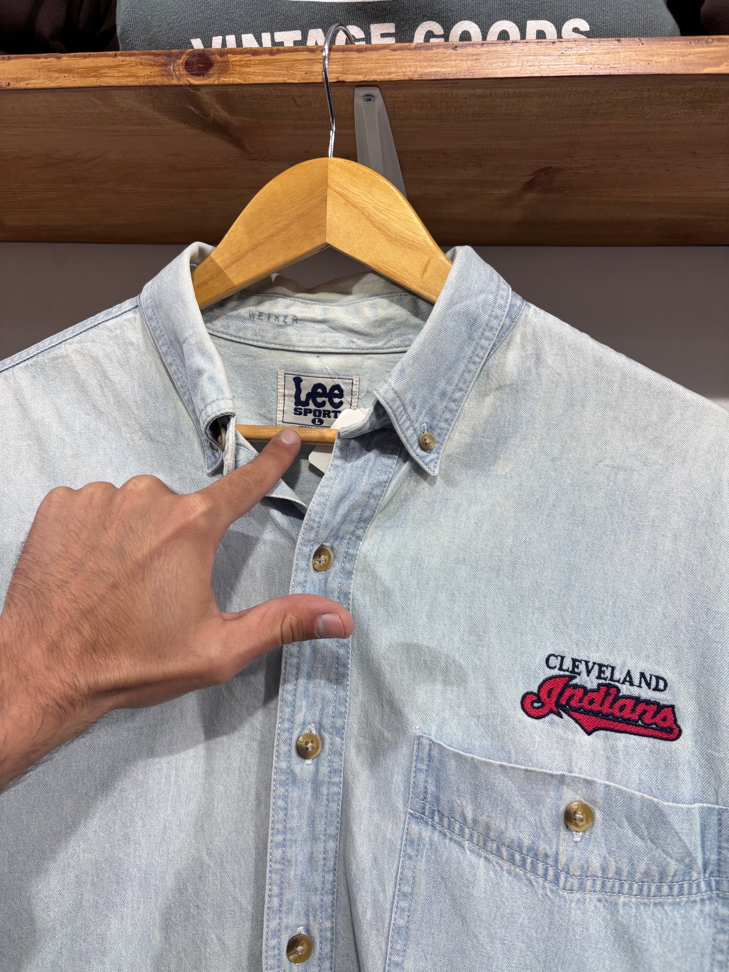 Vintage Cleveland Indians Denim Button Up