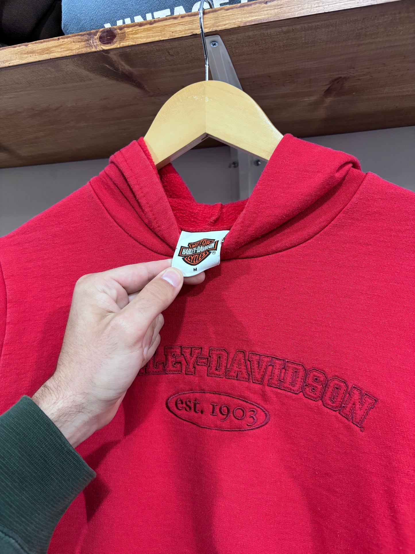 Vintage Harley Davidson Red Hoodie