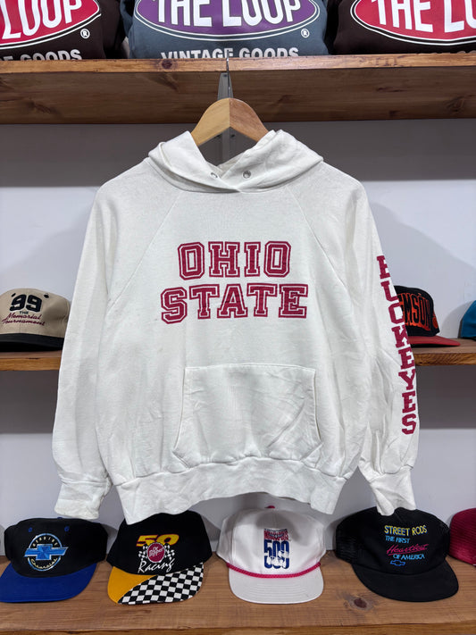 Vintage Ohio State White Hoodie
