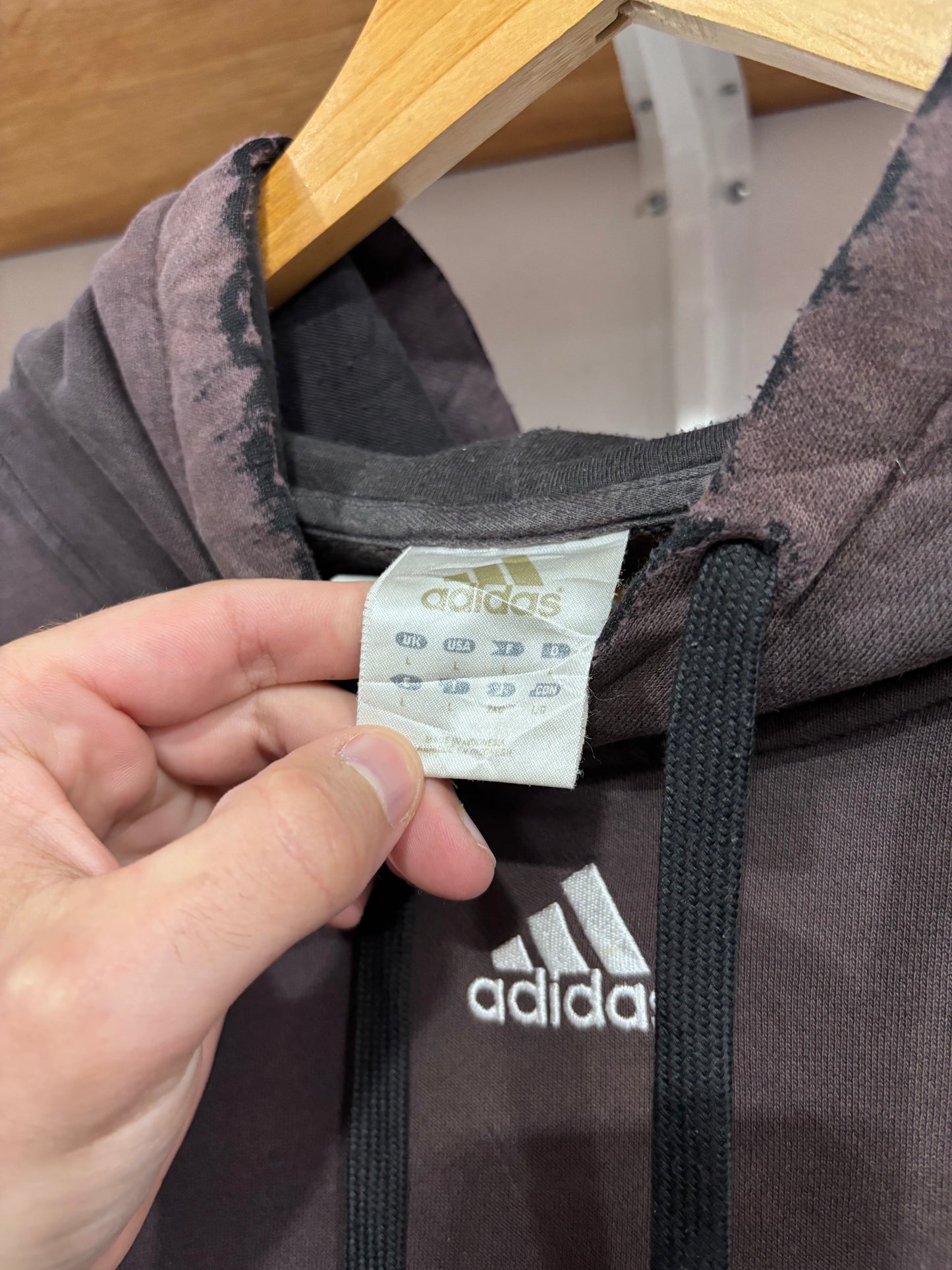 Vintage Adidas Brown Distressed Hoodie