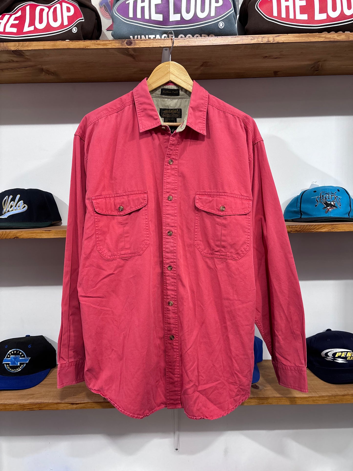 Vintage Eddie Bauer Red Button Up Jacket