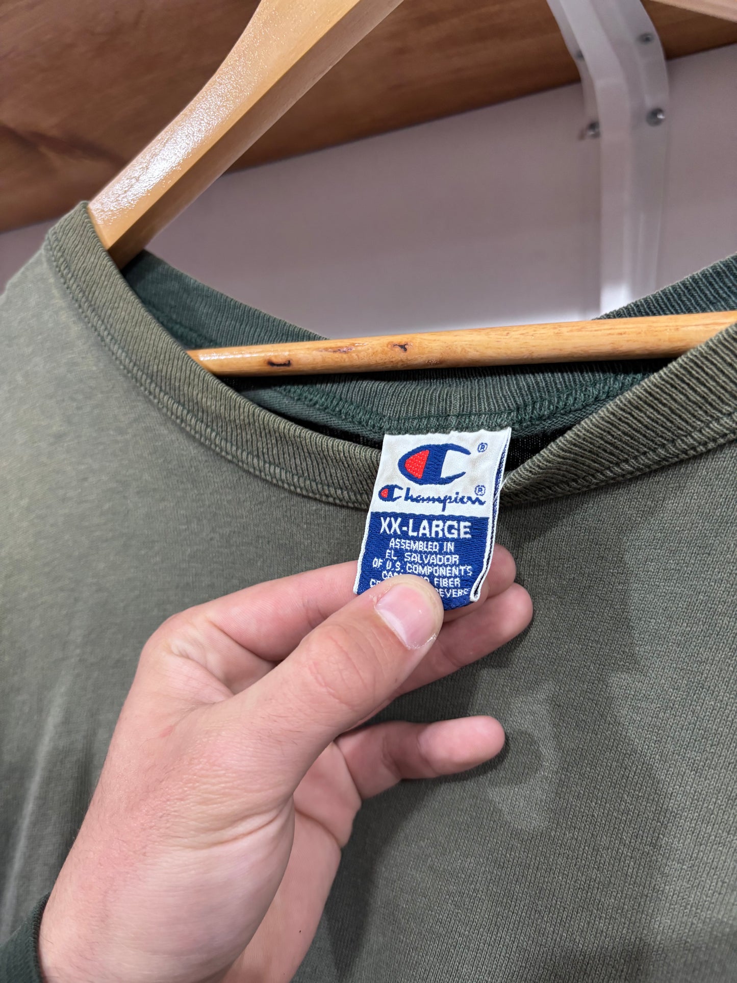 Vintage Faded Champion Green Tee