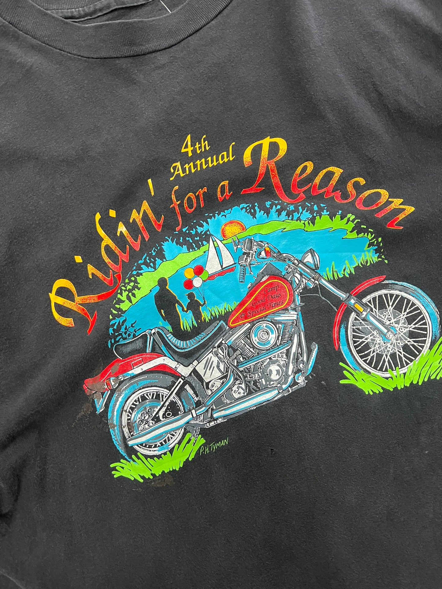 Vintage Ridin’ For A Reason Motorcycle Tee