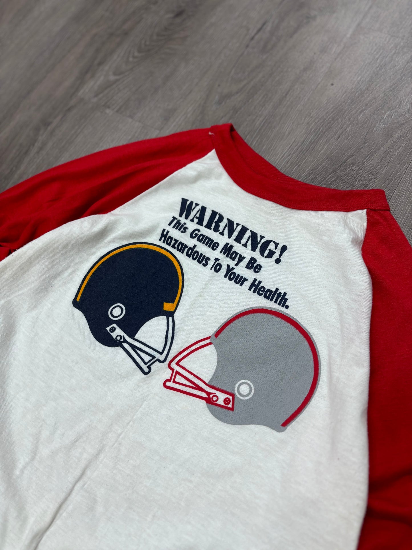 Vintage “May Be Hazardous” Ohio State vs Michigan 3/4 Sleeve Tee