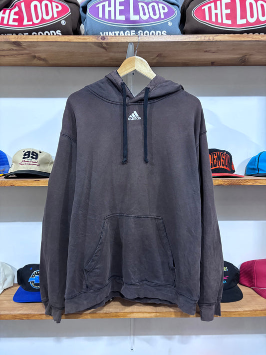Vintage Adidas Brown Distressed Hoodie