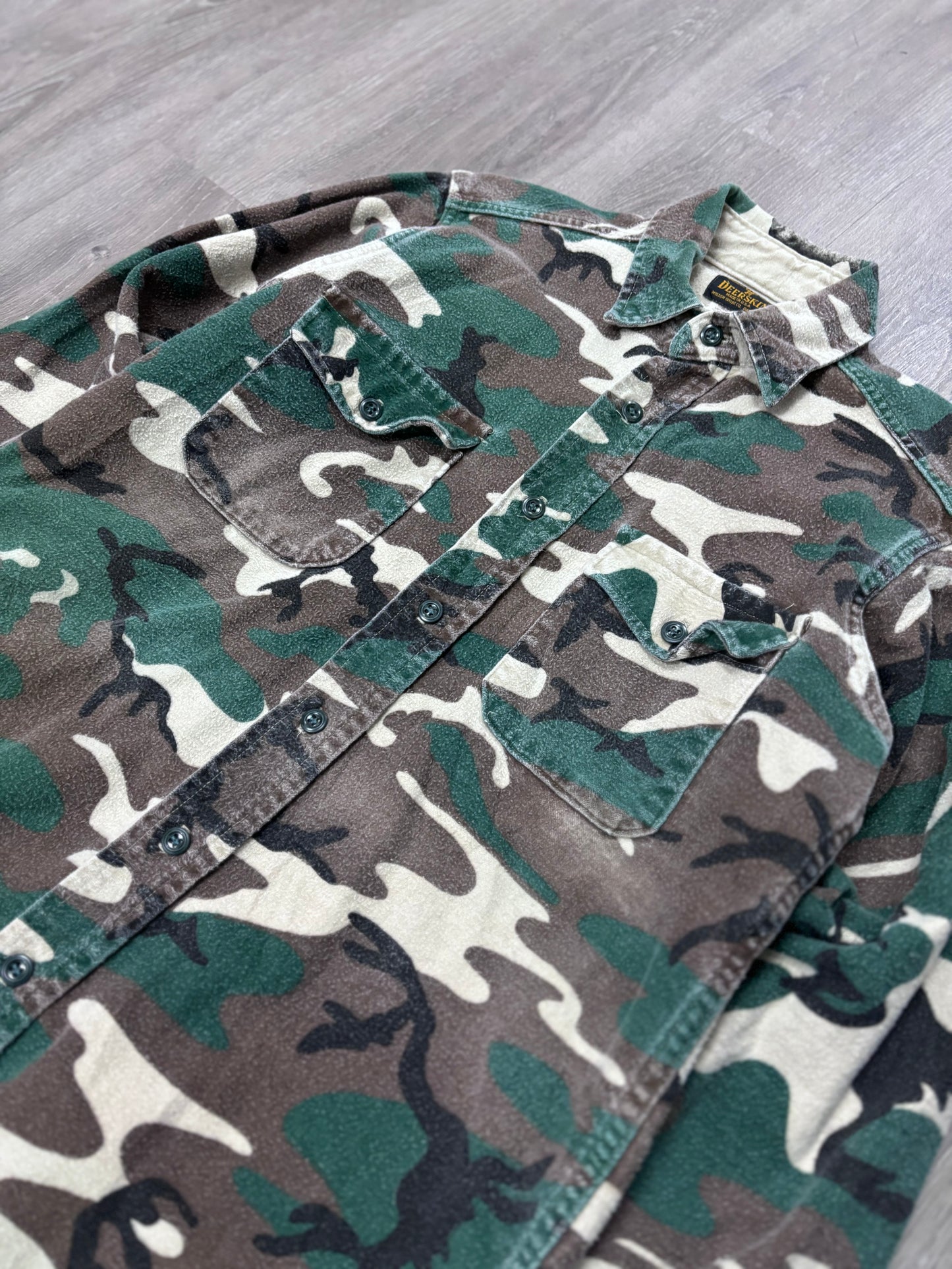 Vintage Army Camo Long Sleeve Button Up