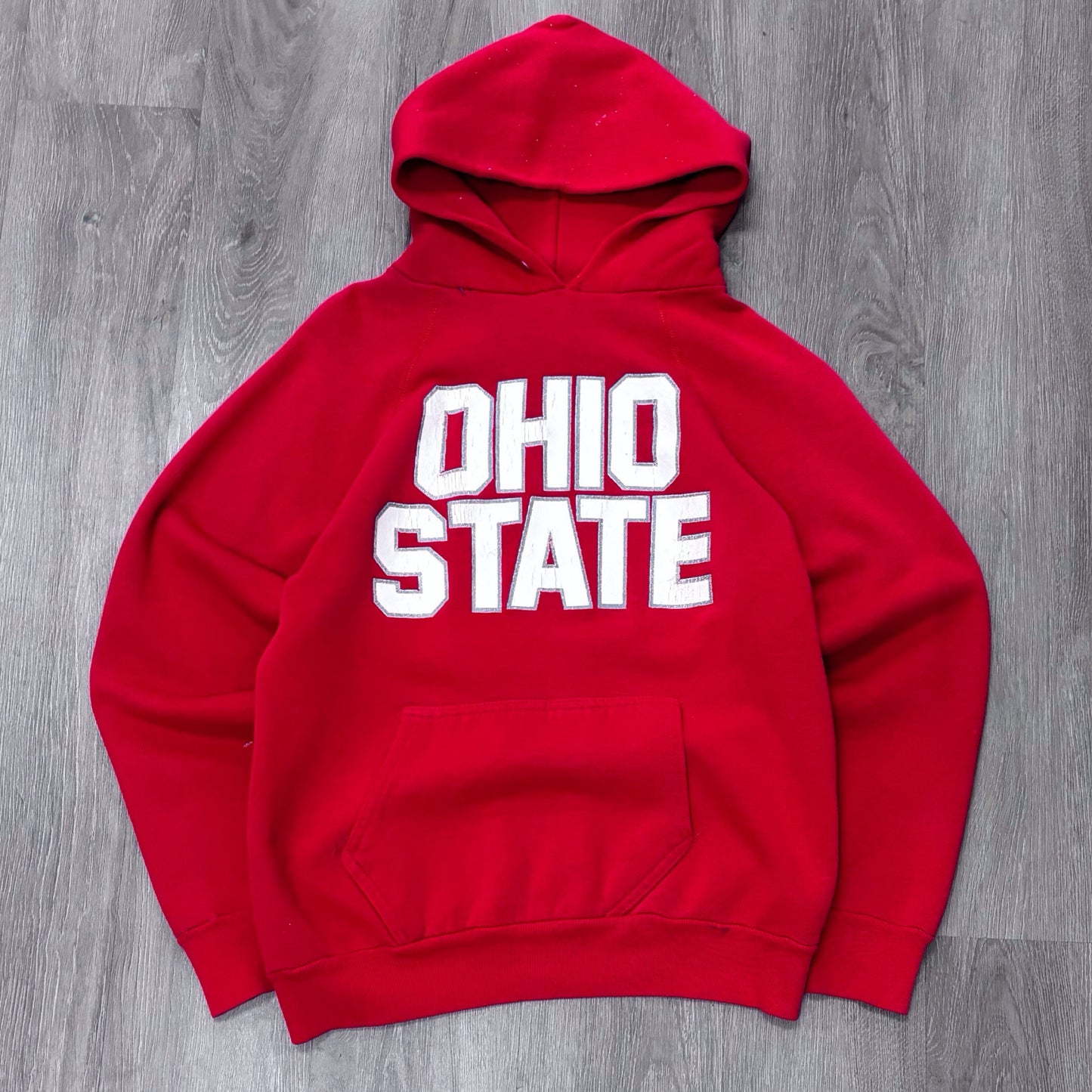 Vintage Ohio State Logo 7 Red Hoodie