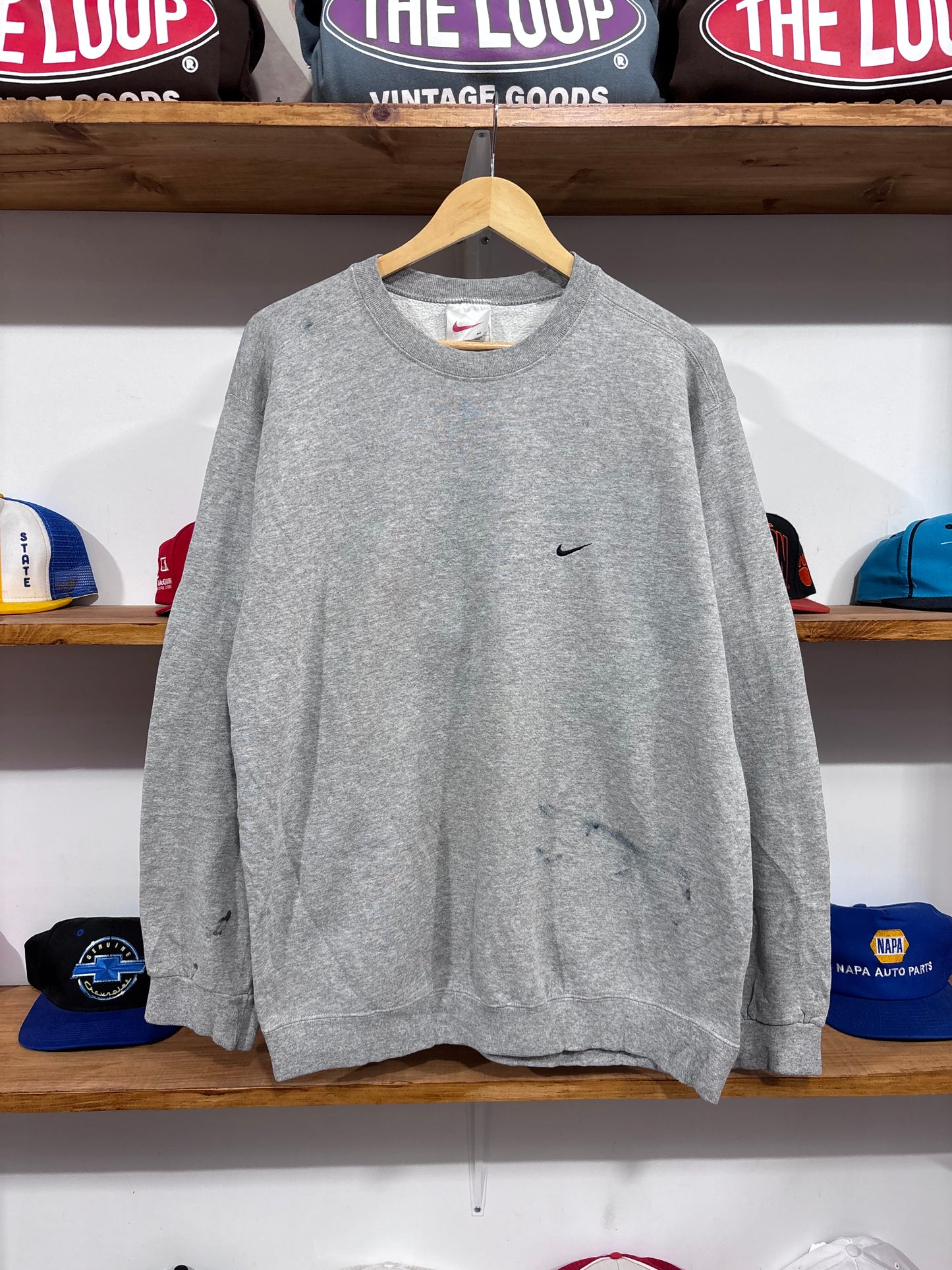 Vintage Nike Gray Distressed Crewneck