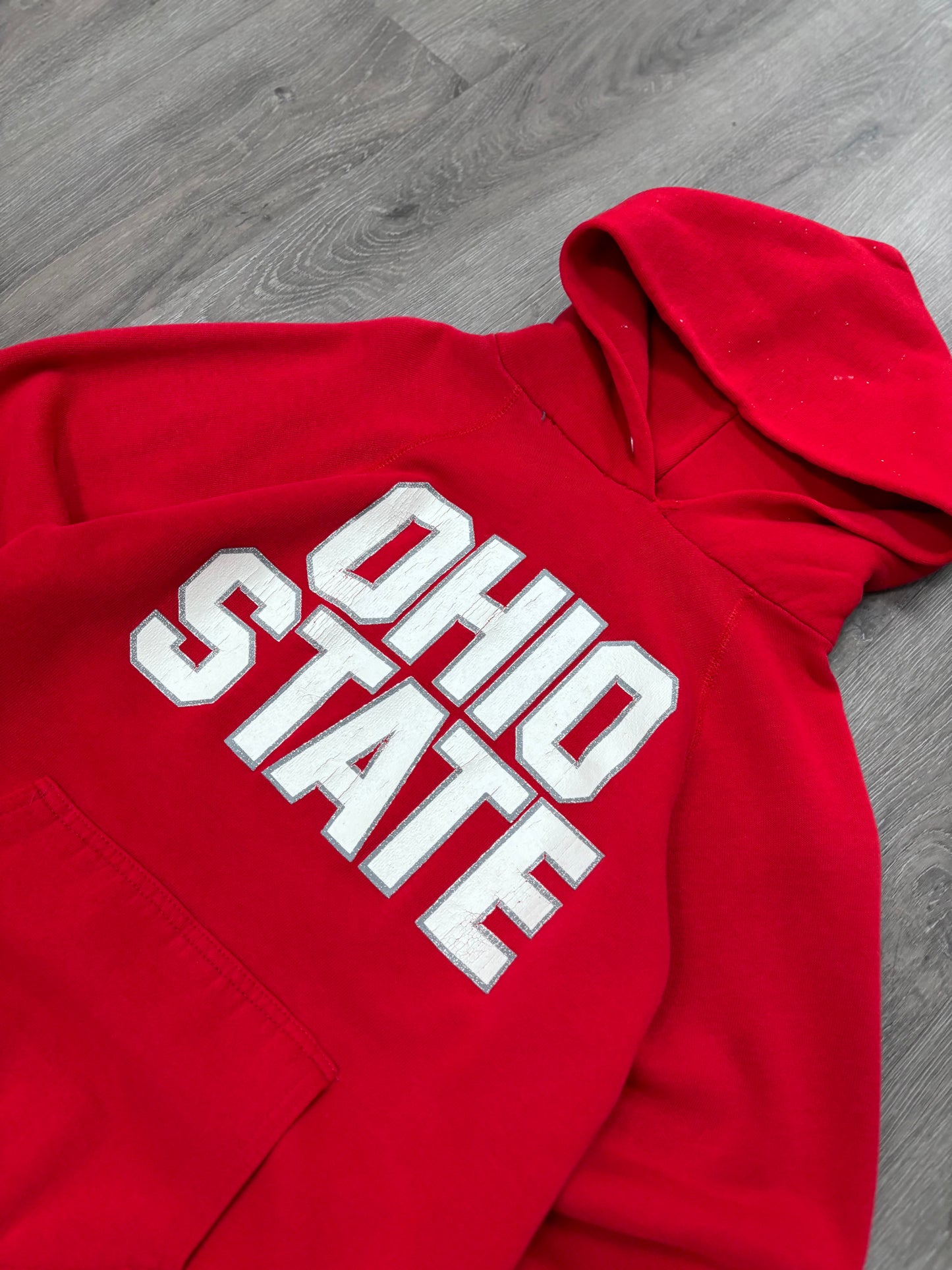 Vintage Ohio State Logo 7 Red Hoodie