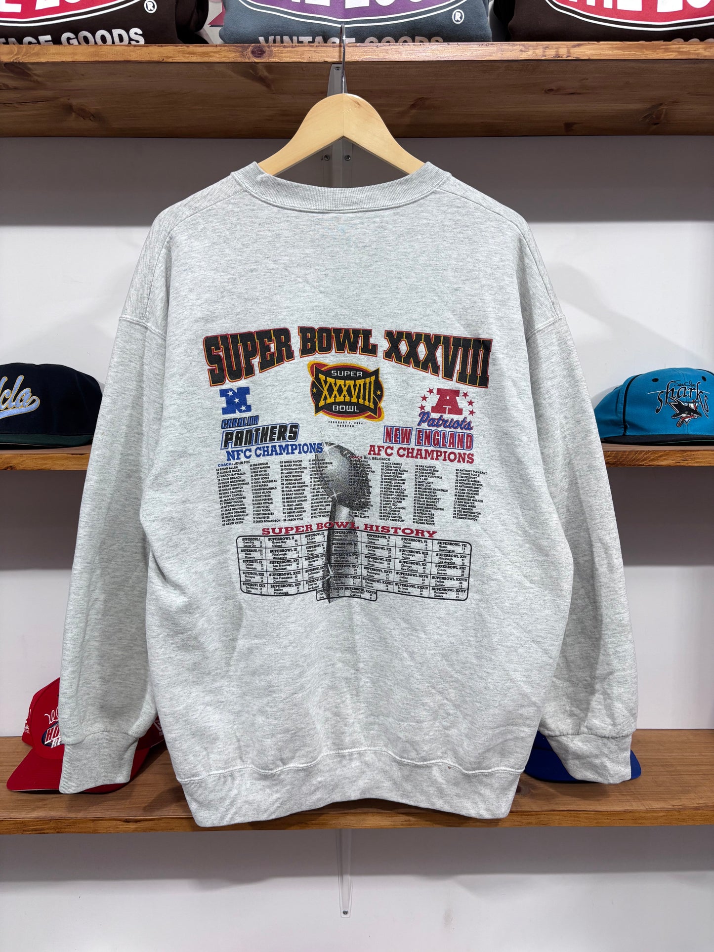Vintage Carolina Panthers vs New England Patriots Crewneck
