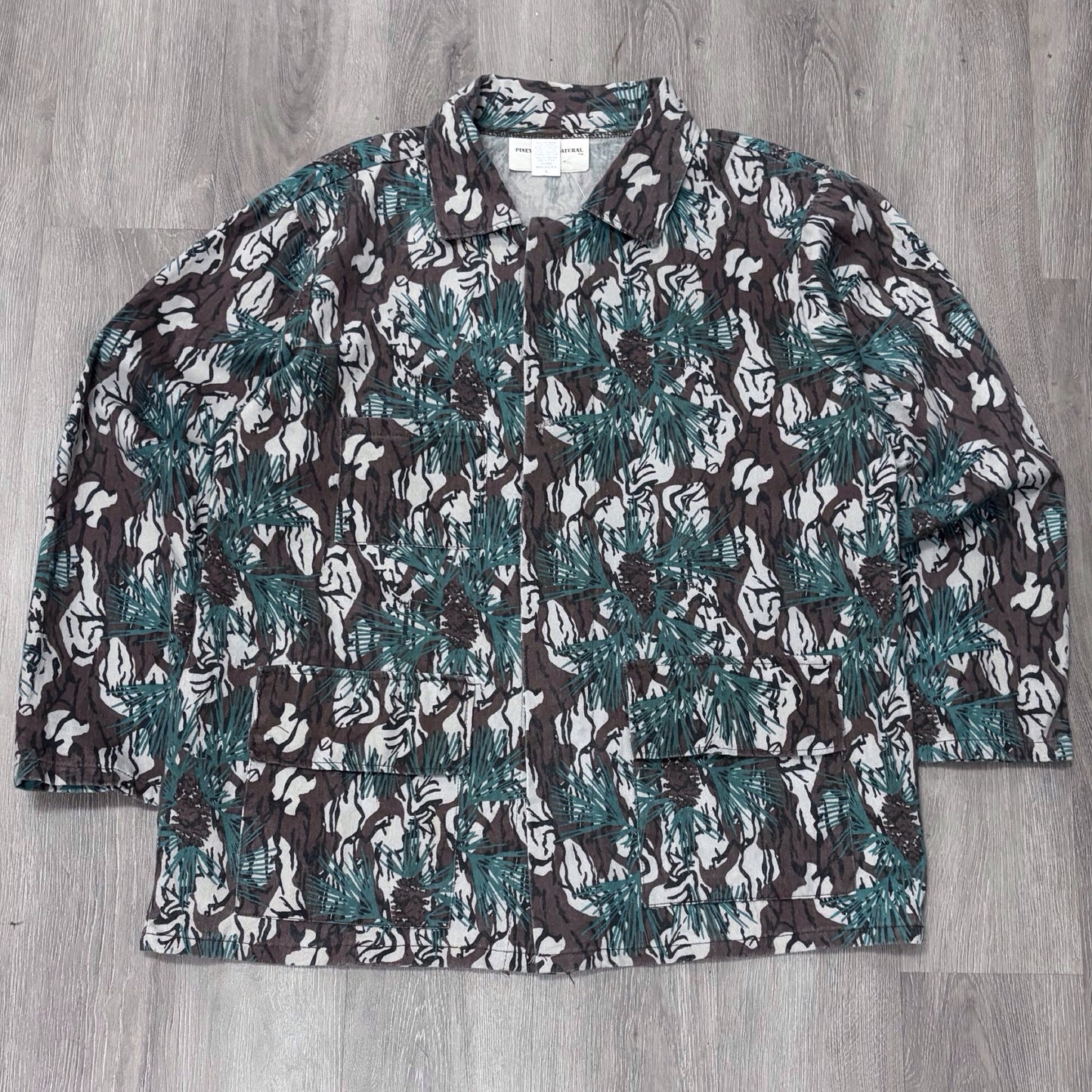 Vintage Woodland Camo Long Sleeve Button Up