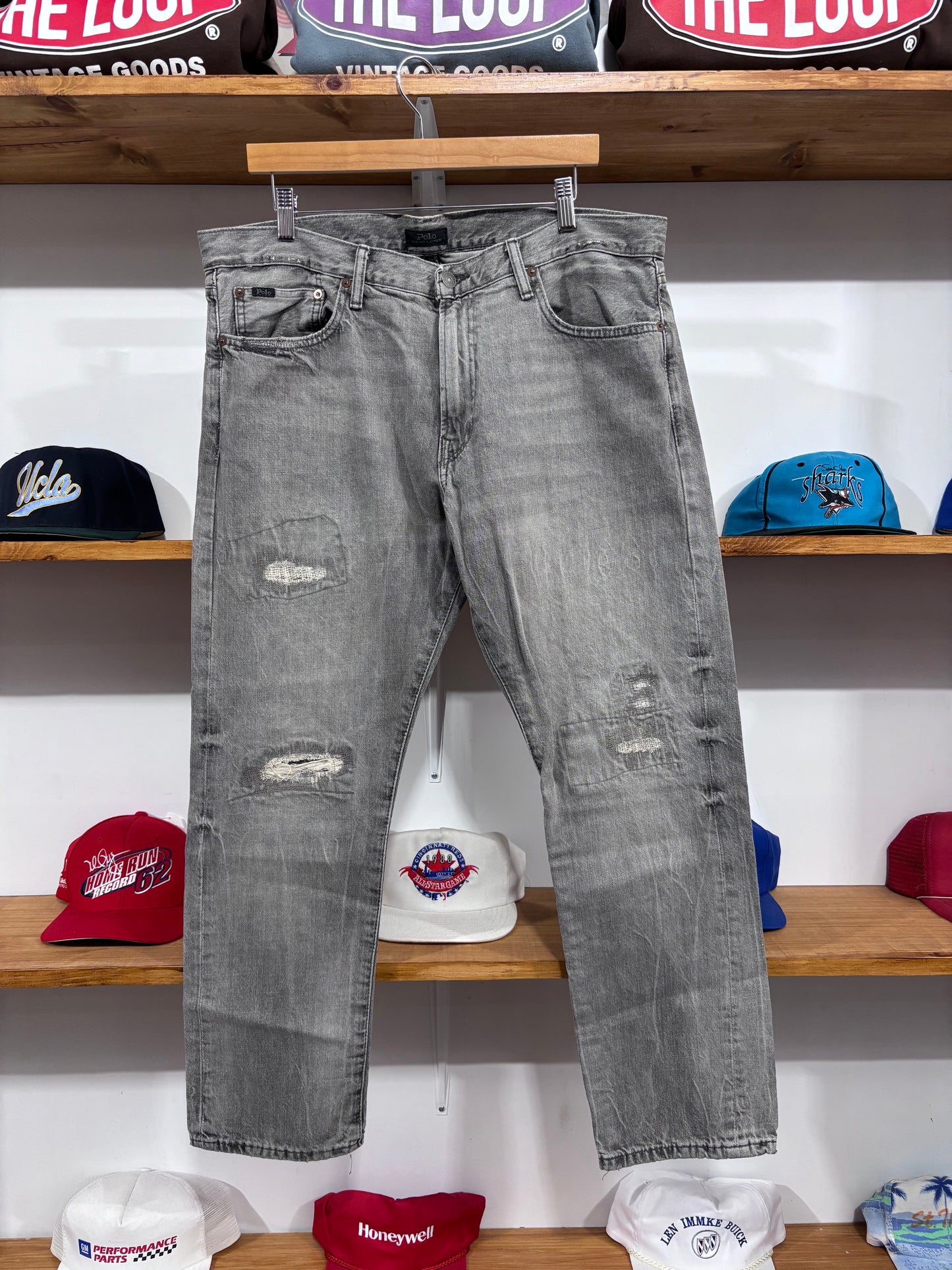 Vintage Polo Ralph Lauren Distressed Gray Jeans