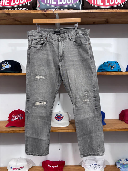 Vintage Polo Ralph Lauren Distressed Gray Jeans