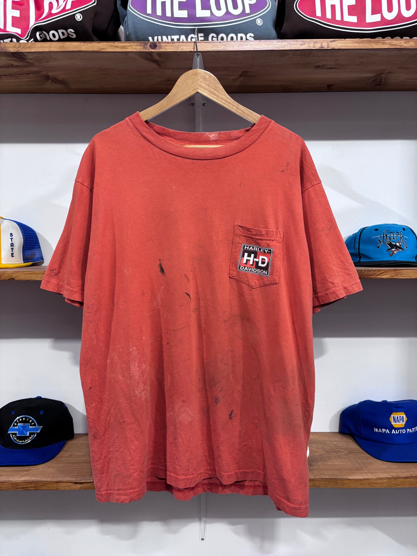 Vintage Harley Davidson Distressed Pocket Tee