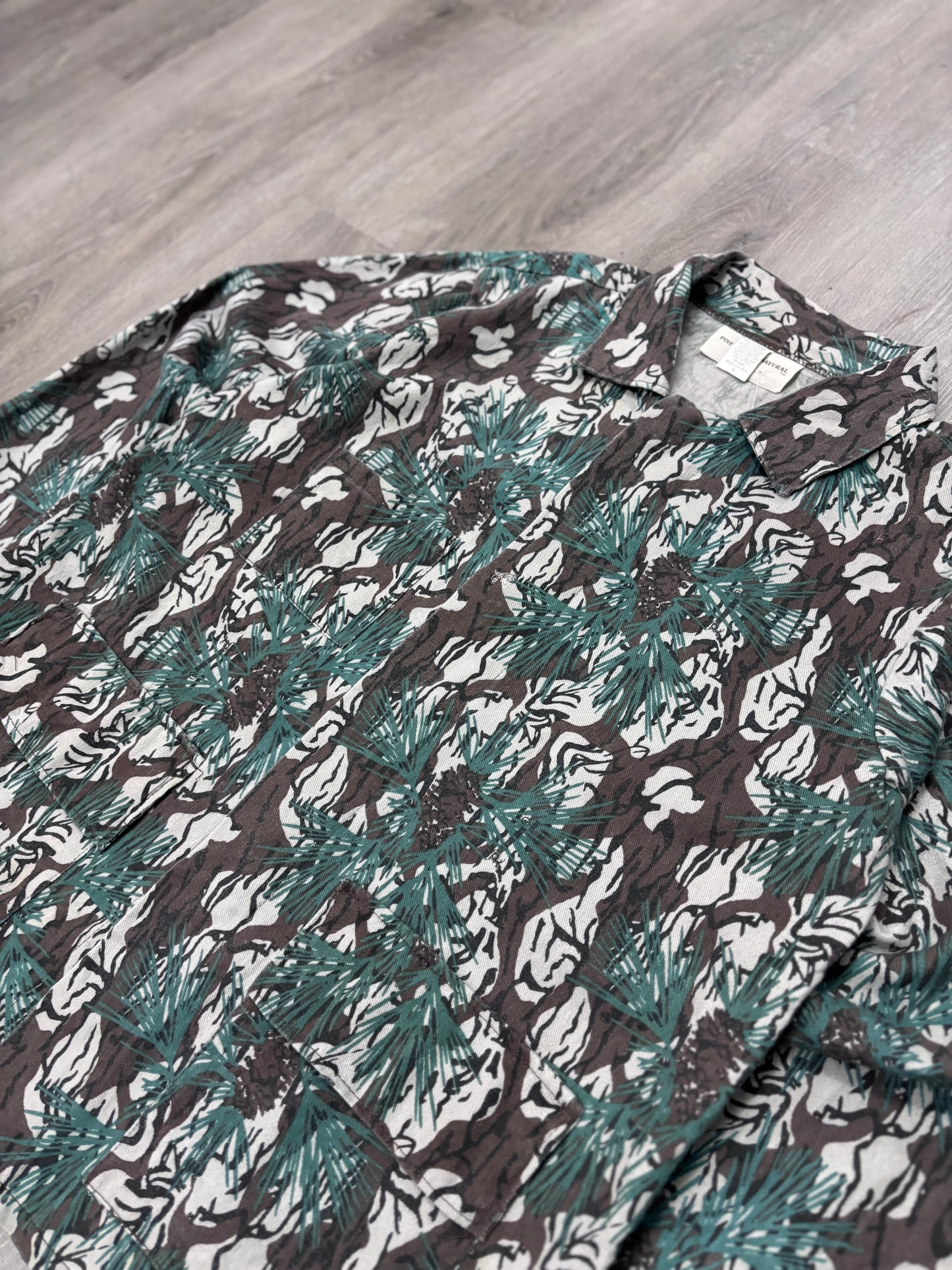 Vintage Woodland Camo Long Sleeve Button Up