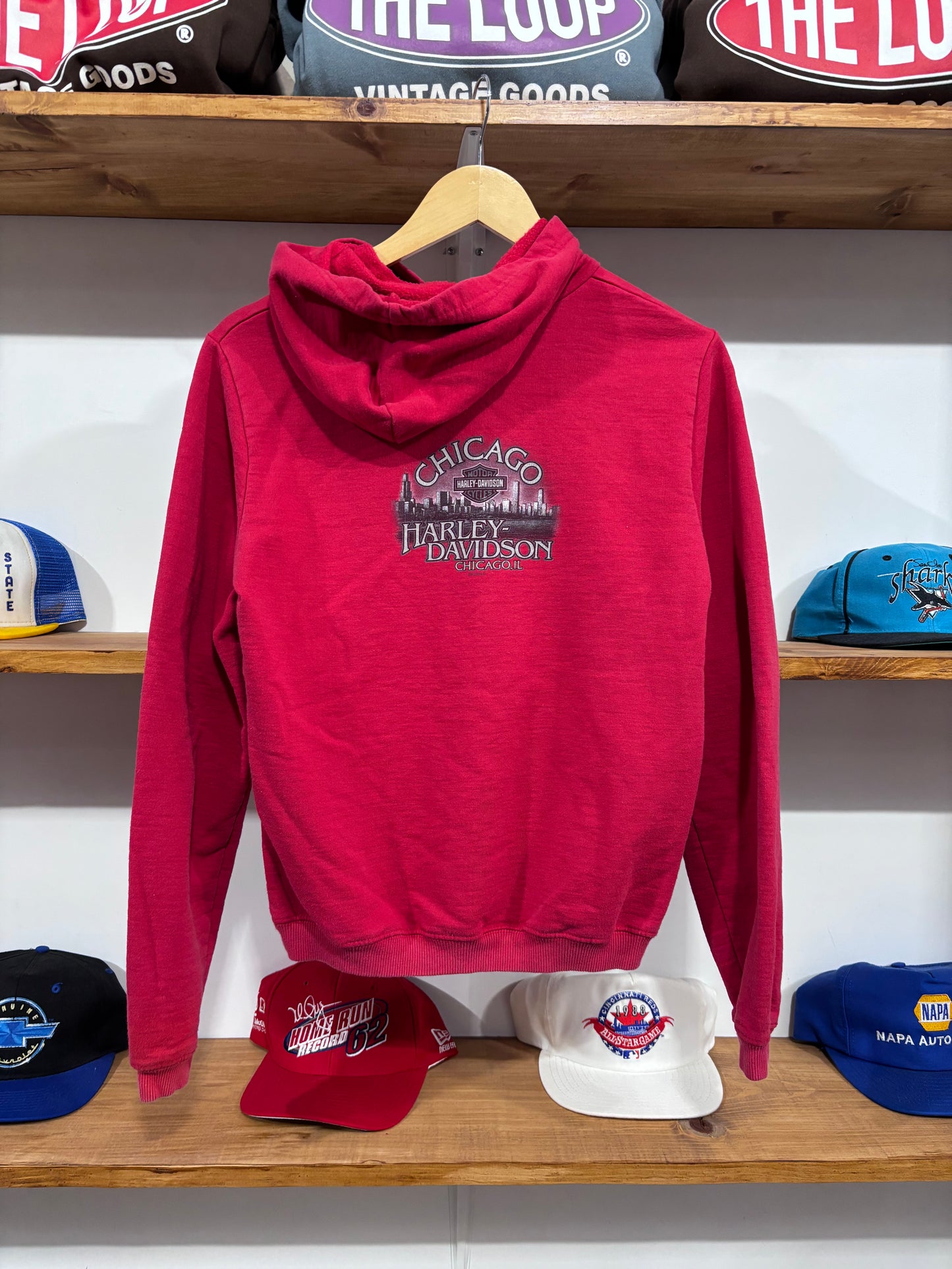 Vintage Harley Davidson Red Hoodie