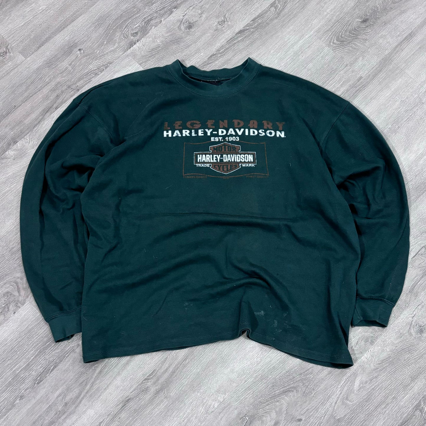 Vintage Harley Davidson Thermal Long Sleeve Tee