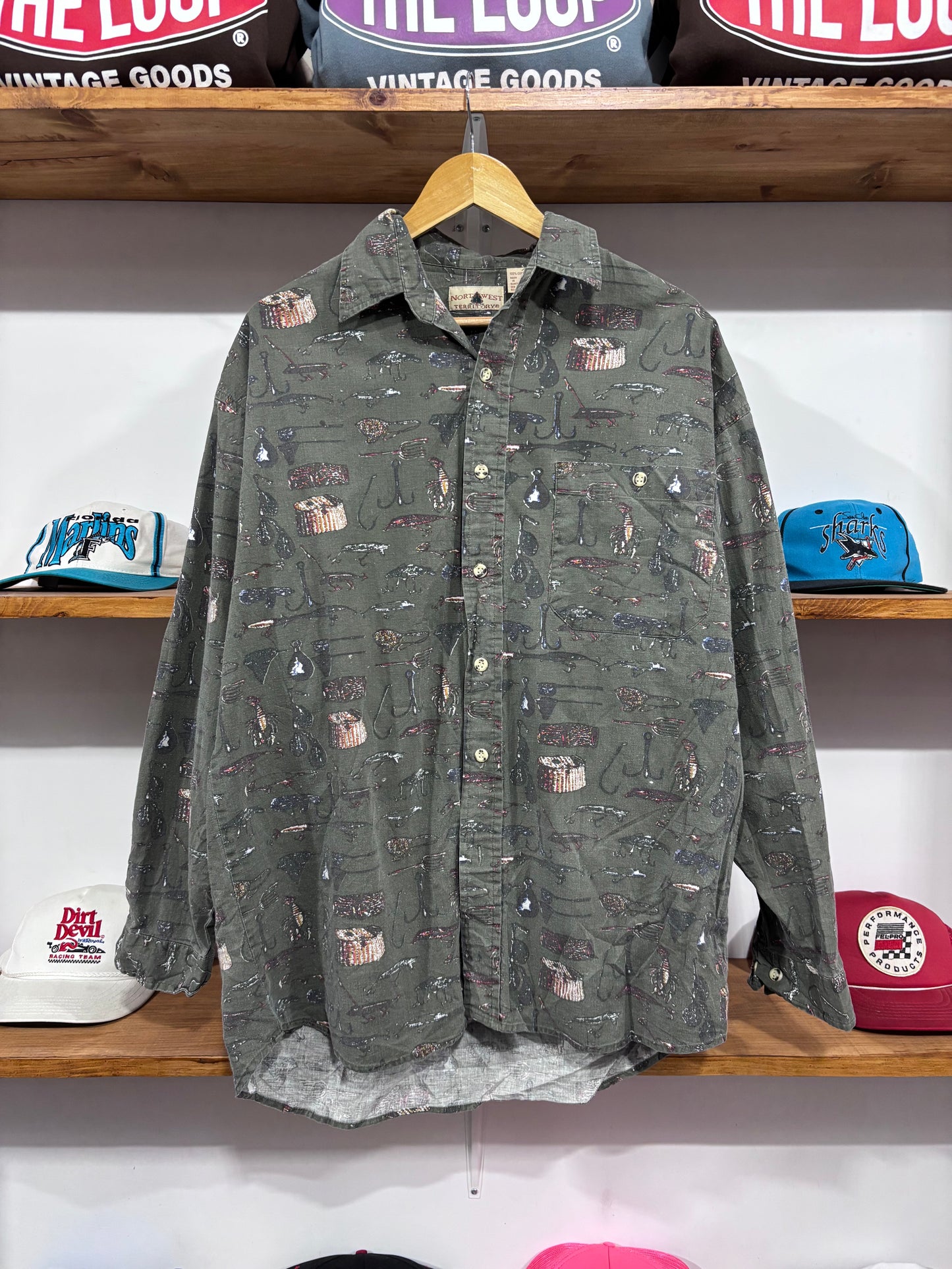 Vintage Fishing Lure Button Up Shirt